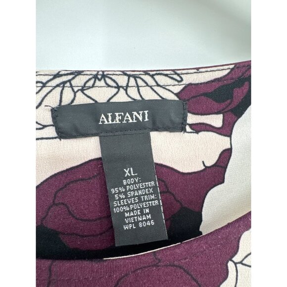 Alfani Womens Floral Bell Sleeve Top tunic size XL knit rhinestone embellished - Picture 3 of 4